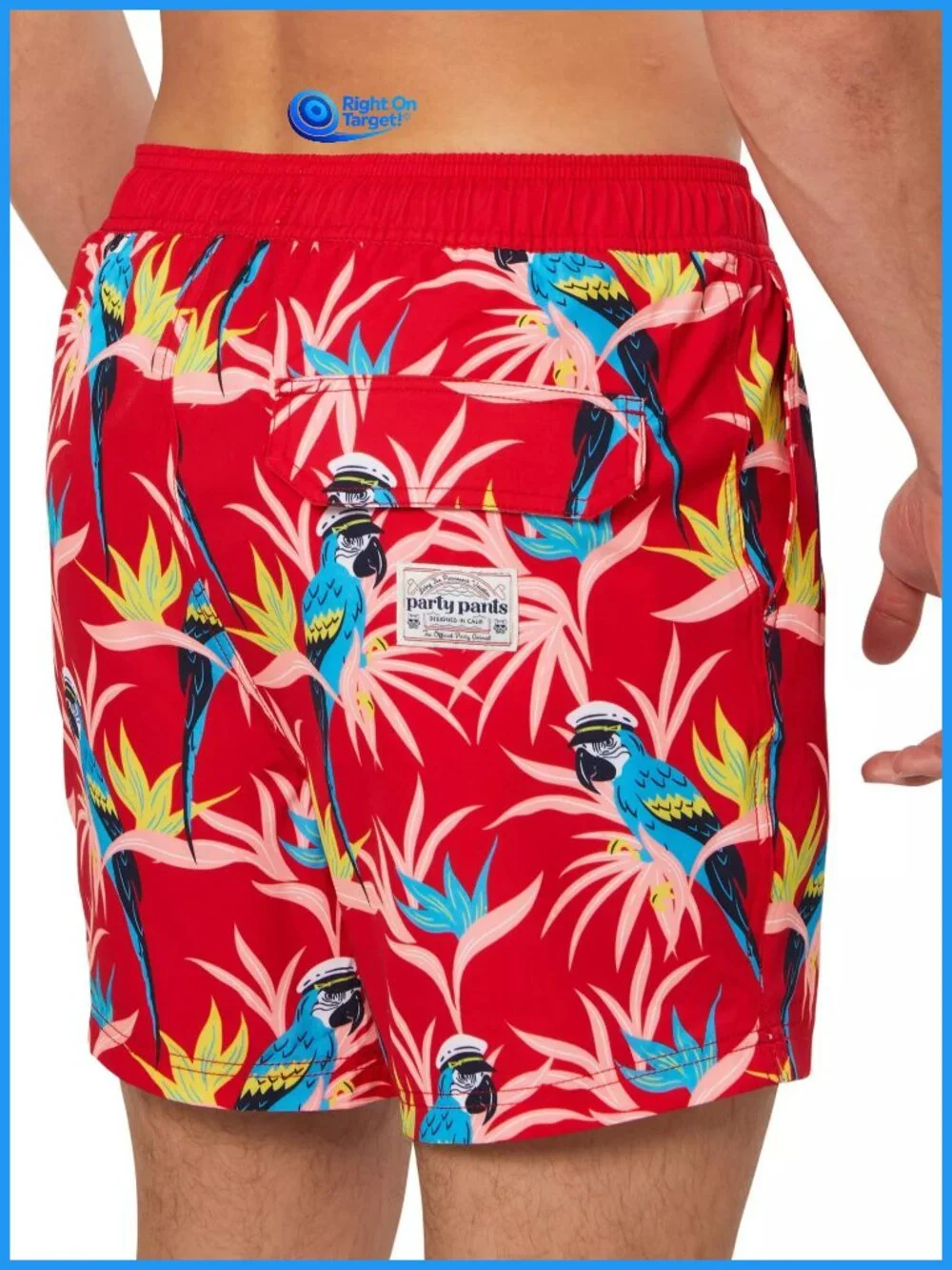 XL - Mens Party Pants Skippa Swimsuit Bottom - Red